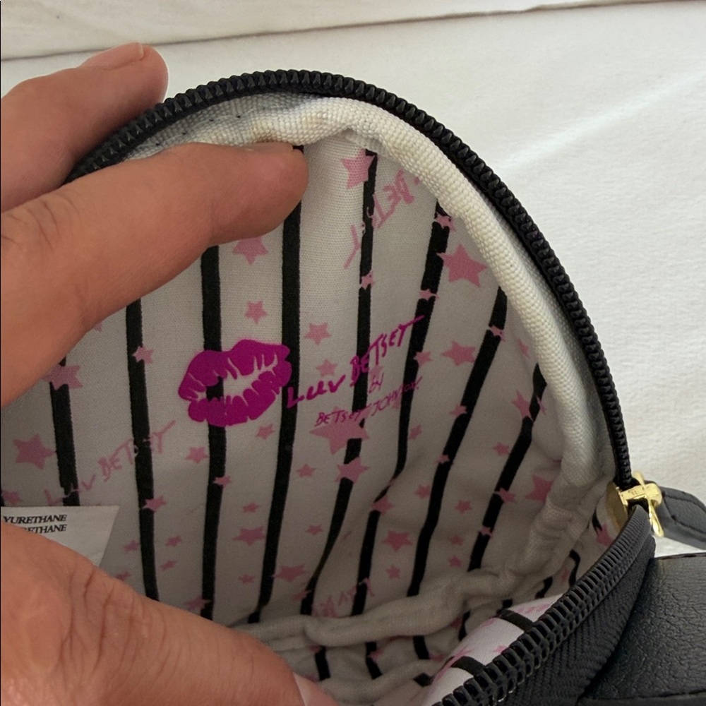 Betsey Johnson Black and Pink Bear Wristlet - Picture 6 of 7